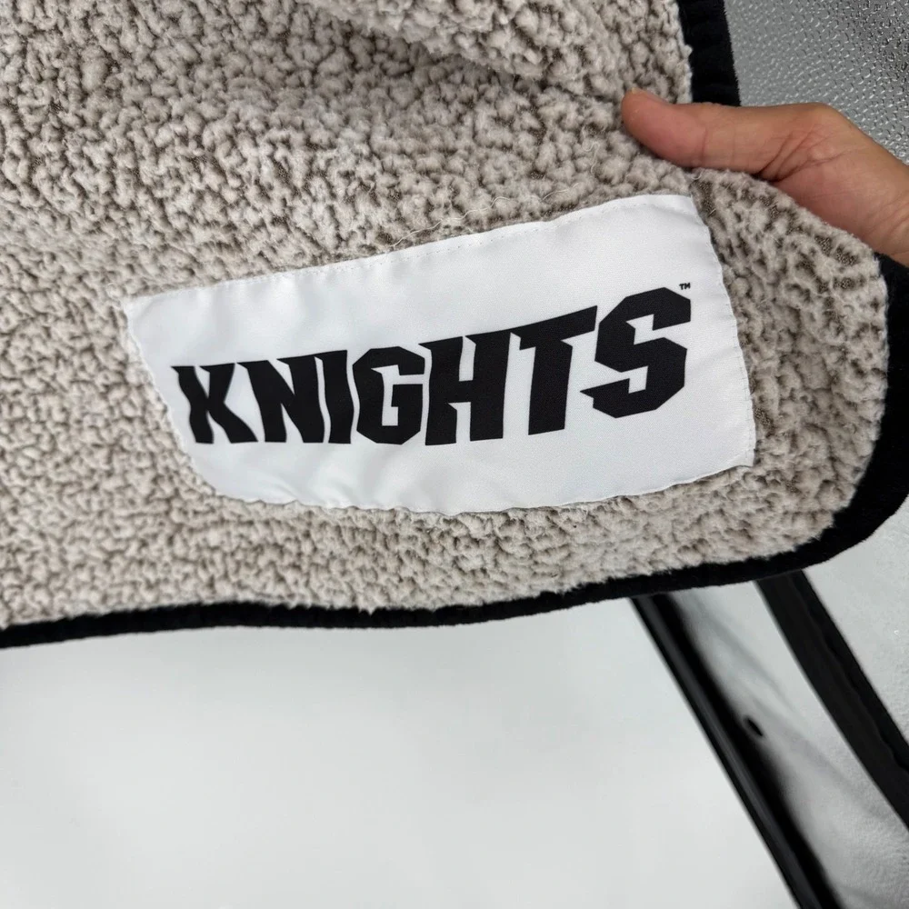 Logo Brands Knights Sherpa Blanket Unisex OS Brown Black Fleece Throw Cozy Sport